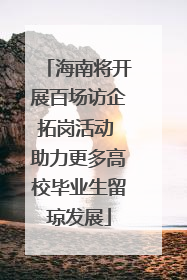 海南将开展百场访企拓岗活动 助力更多高校毕业生留琼发展
