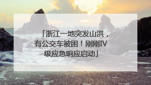 浙江一地突发山洪，有公交车被困！刚刚Ⅳ级应急响应启动
