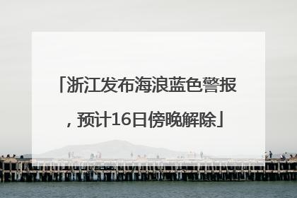 浙江发布海浪蓝色警报，预计16日傍晚解除