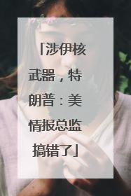 涉伊核武器，特朗普：美情报总监搞错了