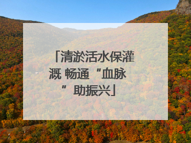 清淤活水保灌溉 畅通“血脉”助振兴