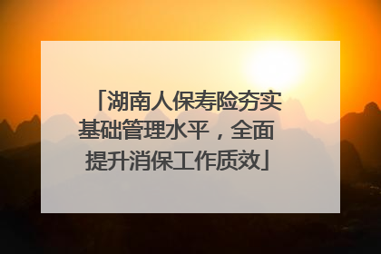 湖南人保寿险夯实基础管理水平，全面提升消保工作质效