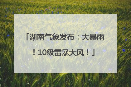 湖南气象发布：大暴雨！10级雷暴大风！