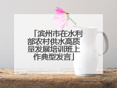 滨州市在水利部农村供水高质量发展培训班上作典型发言