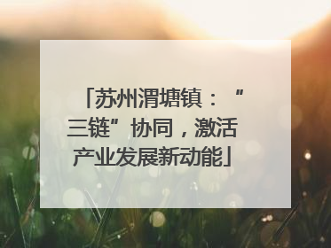 苏州渭塘镇：“三链”协同，激活产业发展新动能