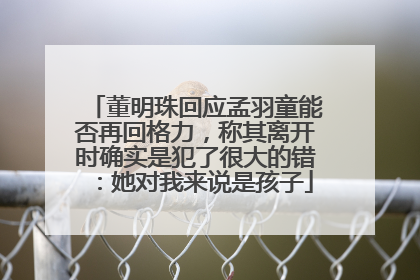 董明珠回应孟羽童能否再回格力，称其离开时确实是犯了很大的错：她对我来说是孩子