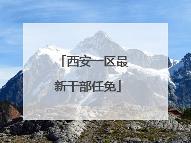 西安一区最新干部任免