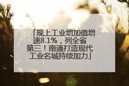 规上工业增加值增速8.1%，列全省第三！南通打造现代工业名城持续加力