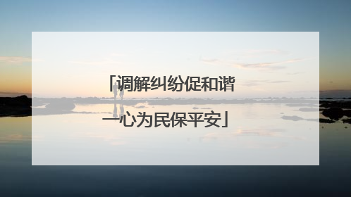 调解纠纷促和谐 一心为民保平安