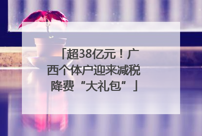 超38亿元！广西个体户迎来减税降费“大礼包”