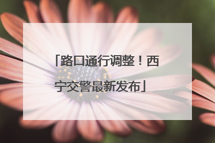 路口通行调整！西宁交警最新发布