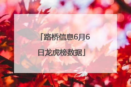 路桥信息6月6日龙虎榜数据