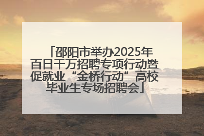 邵阳市举办2025年百日千万招聘专项行动暨促就业“金桥行动”高校毕业生专场招聘会