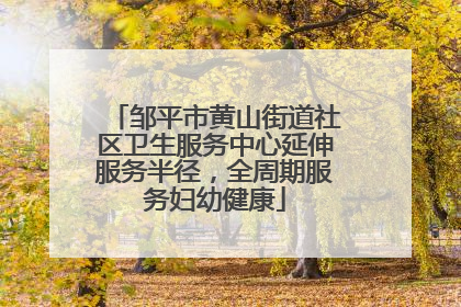 邹平市黄山街道社区卫生服务中心延伸服务半径，全周期服务妇幼健康