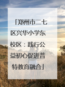 郑州市二七区兴华小学东校区：践行公益初心促进普特教育融合
