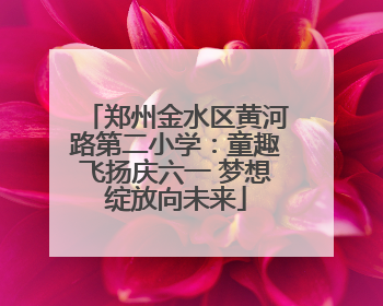 郑州金水区黄河路第二小学：童趣飞扬庆六一 梦想绽放向未来