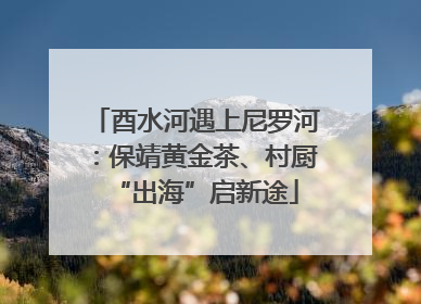 酉水河遇上尼罗河：保靖黄金茶、村厨“出海”启新途