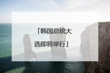 韩国总统大选即将举行