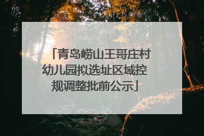 青岛崂山王哥庄村幼儿园拟选址区域控规调整批前公示