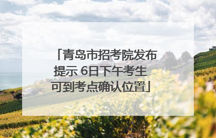 青岛市招考院发布提示 6日下午考生可到考点确认位置