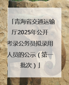 青海省交通运输厅2025年公开考录公务员拟录用人员的公示（第一批次）