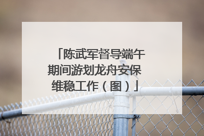陈武军督导端午期间游划龙舟安保维稳工作（图）