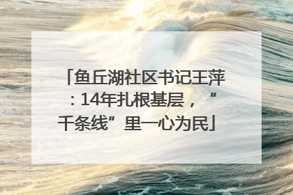 鱼丘湖社区书记王萍：14年扎根基层，“千条线”里一心为民