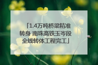 1.4万吨桥梁精准转身 南珠高铁玉岑段全线转体工程完工