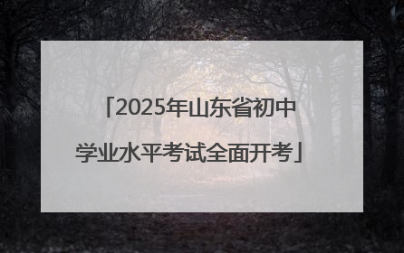 2025年山东省初中学业水平考试全面开考