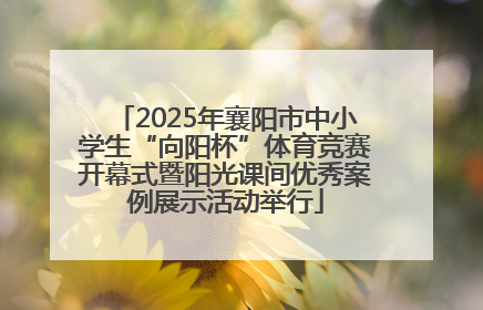 2025年襄阳市中小学生“向阳杯”体育竞赛开幕式暨阳光课间优秀案例展示活动举行