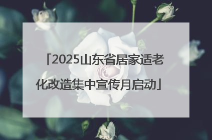 2025山东省居家适老化改造集中宣传月启动