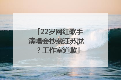 22岁网红歌手演唱会抄袭汪苏泷？工作室道歉